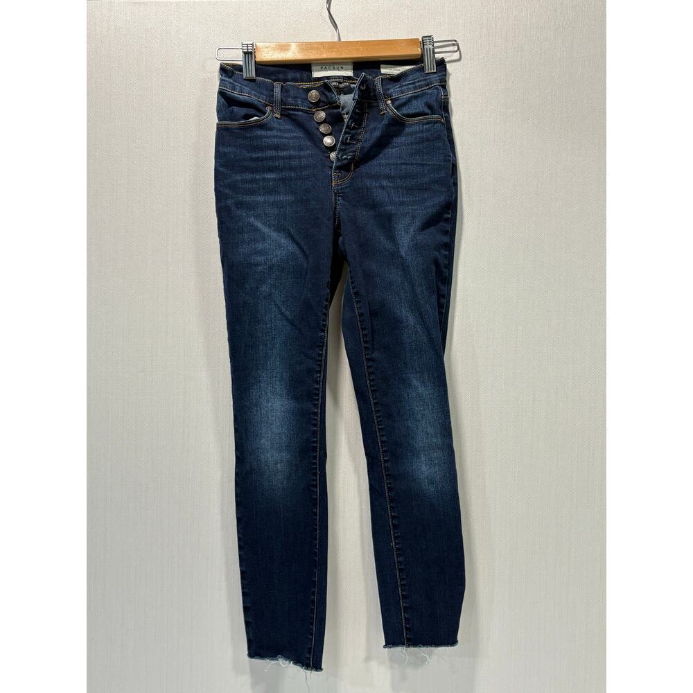 Pacsun dark wash power super stretch high-rise jegging women's sz 23 button fly